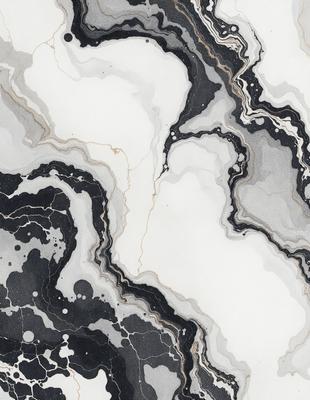 The primary subject of the image is a marble-like pattern, which is the main object, scene, or focus of the image. The setting or background features a white and black marble-like pattern, which gives the image a unique and artistic visual style. The colors and mood of the image are predominantly black and white, creating a sense of elegance and sophistication.