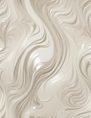 The primary subject of the image is a white marble wall with a pattern of swirls and waves. The setting is a room with a white marble floor, and the visual style is a close-up of the wall. The colors and mood of the image are predominantly white, giving it a clean and elegant appearance.