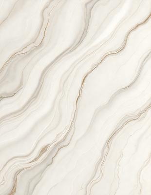 The primary subject of the image is a marble wall with a white and gold color scheme. The setting is a room with a white marble floor, and the visual style is a close-up of the marble wall. The colors and mood of the image are elegant and sophisticated, with the white marble providing a clean and refined appearance.