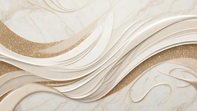 The primary subject of the image is a white marble countertop. The setting is a kitchen, with the countertop being the main focus of the scene. The visual style is a combination of photo and digital art, creating a unique and artistic representation of the marble countertop. The colors and mood of the image are predominantly white, giving it a clean and elegant appearance.