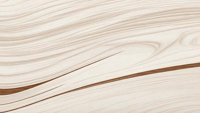 The primary subject of the image is a wooden surface with a pattern of swirls and waves. The setting is a room with a wooden floor, and the visual style appears to be a combination of a photo and a drawing. The colors and mood of the image are predominantly brown and white, creating a warm and natural atmosphere.