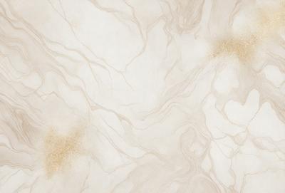 The primary subject of the image is a marble wall with a pattern of gold specks. The setting is a room with a white marble wall, and the visual style is a close-up of the wall. The colors and mood of the image are predominantly white and gold, creating a luxurious and elegant atmosphere.