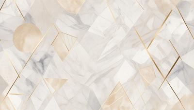 The primary subject of the image is a marble tile pattern. The setting is a white marble tile surface, which serves as the background. The visual style is a combination of a photo and digital art, creating a unique and intricate pattern. The colors and mood of the image are predominantly white, giving it a clean and elegant appearance.