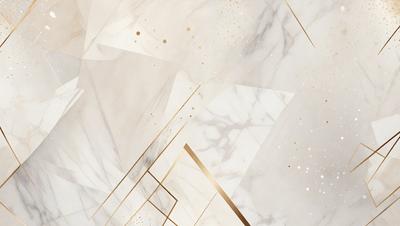 The primary subject of the image is a marble wall with a gold pattern. The setting is a room with a white marble surface. The visual style is a combination of digital art and illustration, creating a unique and elegant design. The dominant colors are gold and white, giving the scene a luxurious and sophisticated atmosphere.