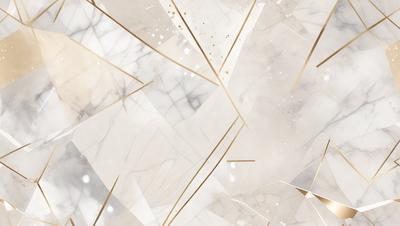 The primary subject of the image is a marble wall with a gold pattern. The setting is a room with a white marble wall, and the visual style is a combination of digital art and illustration. The dominant colors are white and gold, creating a luxurious and elegant atmosphere.