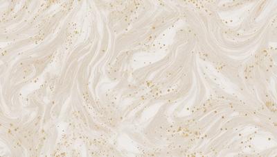 The primary subject of the image is a white and gold marbled wallpaper. The setting is a room with a white and gold marbled wallpapered wall. The visual style is a close-up of the wallpaper, showcasing its intricate design. The colors and mood of the image are predominantly white and gold, creating a luxurious and elegant atmosphere.