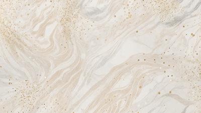 The primary subject of the image is a marble-like surface with a pattern of gold specks. The setting is a white background, which contrasts with the gold specks. The visual style is a combination of a photo and digital art, creating a unique and intricate pattern. The colors and mood of the image are predominantly white and gold, giving it a luxurious and elegant appearance.