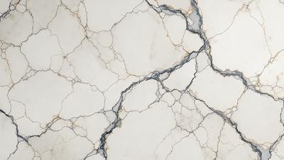 The primary subject of the image is a white marble wall with a blue and yellow pattern. The setting is a room with a white marble floor. The visual style is a close-up of the marble wall, showcasing its unique texture and design. The colors and mood of the image are predominantly white and blue, creating a clean and elegant atmosphere.