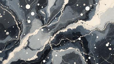 The primary subject of the image is a blue and white painting featuring a swirling pattern. The setting is a black and white background, which contrasts with the painting. The visual style is a combination of digital art and illustration, creating a unique and artistic representation. The dominant colors are blue and white, with the swirling pattern adding a sense of depth and movement to the painting. The overall atmosphere is one of creativity and visual interest.