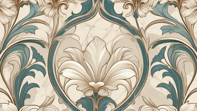 The primary subject of the image is a beautifully designed floral pattern, featuring a blue and white color scheme. The setting is a marble wall, which adds a sense of elegance and sophistication to the scene. The visual style of the image is a combination of digital art and illustration, creating a stunning and intricate design. The colors and mood of the image are serene and calming, with the blue and white hues evoking a sense of tranquility and refinement.