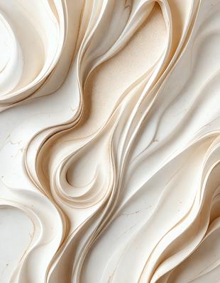 The primary subject of the image is a white marble wall with a pattern of swirls and waves. The setting is a room with a white marble wall, and the visual style is a close-up of the marble wall. The colors and mood of the image are predominantly white, giving it a clean and elegant appearance.
