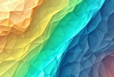 The primary subject of the image is a colorful, geometric pattern. The setting is a blue and yellow background, which adds to the vibrant atmosphere of the scene. The visual style is a combination of digital art and illustration, creating a unique and eye-catching design. The dominant colors are blue and yellow, which create a lively and energetic mood.