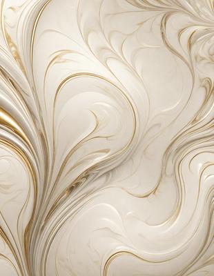 The primary subject of the image is a white and gold swirl pattern, which appears to be a decorative design or artwork. The setting is a white background, which provides a clean and minimalist appearance. The visual style is a combination of digital art and illustration, as the swirl pattern is intricately detailed and appears to be a part of a larger design. The colors and mood of the image are predominantly white and gold, creating a sense of elegance and sophistication.