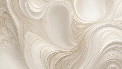 The primary subject of the image is a white marble wall with a swirling pattern. The setting is a room with a white background, and the visual style appears to be a combination of a photo and digital art. The dominant colors are white and gray, creating a clean and elegant atmosphere.