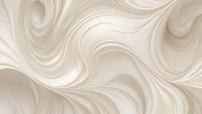 The primary subject of the image is a white marble wall with a wave-like pattern. The setting is a room with a white marble floor. The visual style is a close-up of the marble wall, showcasing its intricate design. The colors and mood of the image are predominantly white, giving it a clean and elegant appearance.