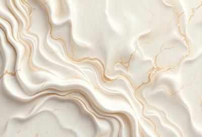 The primary subject of the image is a marble-like surface with a gold-like texture. The setting is a white background, which contrasts with the gold-like texture of the marble. The visual style appears to be a close-up of the marble, showcasing its unique texture and design. The colors and mood of the image are predominantly white and gold, giving it a luxurious and elegant appearance.