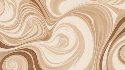 The primary subject of the image is a wooden surface with a swirling pattern. The setting is a room with a wooden floor, and the visual style is a combination of a photo and a drawing. The colors and mood of the image are predominantly brown and cream, giving it a warm and natural appearance.