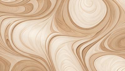The primary subject of the image is a wooden surface with a swirling pattern. The setting is a room with a wooden floor, and the visual style is a close-up of the wooden surface. The colors and mood of the image are predominantly brown and earthy, giving it a natural and warm atmosphere.