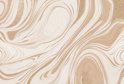 The primary subject of the image is a patterned wallpaper with a gold and white color scheme. The setting is a room with a wall adorned with the patterned wallpaper. The visual style is a close-up of the wallpaper, showcasing its intricate design. The colors and mood of the image are warm and inviting, with the gold and white colors creating a sense of luxury and elegance.