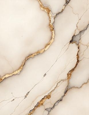 The primary subject of the image is a marble surface with gold accents. The setting is a room with a white marble wall, and the visual style is a close-up of the marble surface. The colors and mood of the image are predominantly white and gold, creating a luxurious and elegant atmosphere.