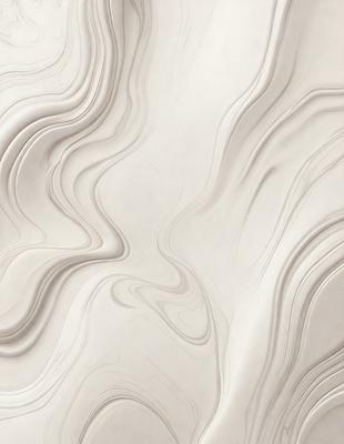 The primary subject of the image is a white wall with a pattern of swirls and curves. The setting is a room with a white background, and the visual style appears to be a combination of a photo and digital art. The dominant colors are white and gray, creating a clean and minimalist atmosphere.