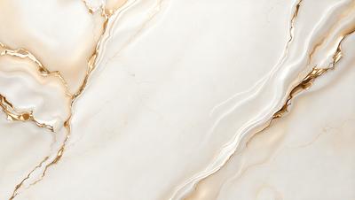 The primary subject of the image is a marble countertop with a white and gold color scheme. The setting is a kitchen or bathroom, as the countertop is a part of a counter. The visual style is a close-up of the marble countertop, showcasing its intricate patterns and textures. The colors and mood of the image are elegant and sophisticated, with the white and gold tones creating a luxurious and timeless atmosphere.