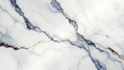 The primary subject of the image is a marble wall with a gold-colored line running through it. The setting is a white marble surface, which serves as the background. The visual style is a close-up of the marble wall, showcasing the intricate details of the gold line. The colors and mood of the image are predominantly white and gold, creating a sense of elegance and sophistication.