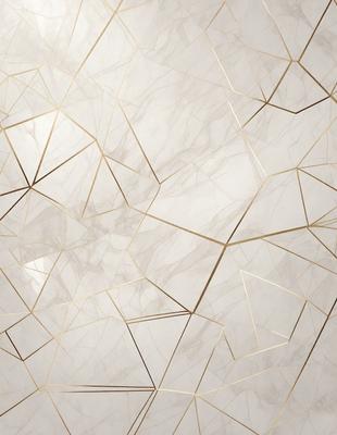 The primary subject of the image is a marble wall with a gold pattern. The setting is a room with a white background. The visual style is a combination of a photo and digital art, creating a unique and intricate design. The dominant colors are gold and white, giving the wall a luxurious and elegant appearance.