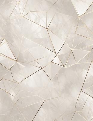 The primary subject of the image is a marble wall with a gold pattern. The setting is a room with a white marble wall, and the visual style is a combination of a photo and digital art. The dominant colors are white and gold, creating a luxurious and elegant atmosphere.