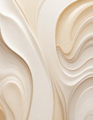 The image features a white wall with a unique, textured design. The wall appears to be made of paper or a similar material, giving it a distinctive appearance. The design resembles a wave or a series of swirls, creating a visually interesting and artistic display. The overall atmosphere of the image is creative and eye-catching.