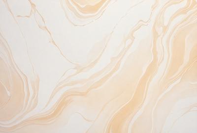 The primary subject of the image is a wall with a patterned design. The setting is a room with a white wall, and the visual style appears to be a painting or drawing. The colors and mood of the image are predominantly white, with some brown and yellow tones, creating a clean and elegant atmosphere.