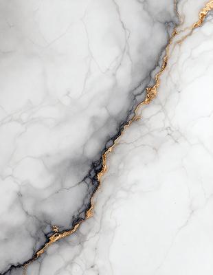 The primary subject of the image is a marble countertop with a gold streak running through it. The setting is a kitchen or bathroom, as the countertop is a part of the counter. The visual style is a photo, capturing the natural beauty of the marble and the gold streak. The colors and mood of the image are predominantly neutral, with the gold streak adding a touch of warmth and luxury to the marble surface.