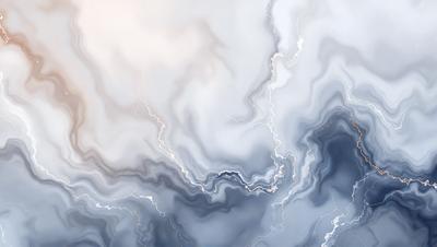 The primary subject of the image is a cloudy sky with lightning streaks. The setting is a blue and white background, which adds to the overall visual style. The image is a digital art piece, showcasing the artist's skill in capturing the dynamic nature of the cloudy sky. The colors and mood of the image are dramatic and intense, with the lightning streaks creating a sense of movement and energy.