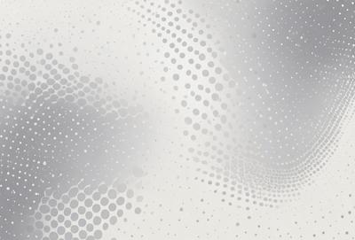 The primary subject of the image is a pattern of white dots on a white background. The setting is a cloudy sky, and the visual style appears to be a digital art or illustration. The dominant colors are white and gray, creating a calm and serene atmosphere.