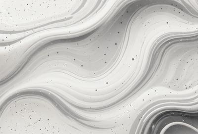 The primary subject of the image is a white, swirling, and curling mass of white and gray paint. The setting is a white background, and the visual style appears to be a digital art or illustration. The dominant colors are white and gray, creating a sense of movement and fluidity in the artwork.