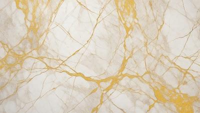 The primary subject of the image is a marble wall with a gold-colored pattern. The setting is a room with a white background. The visual style is a close-up of the marble wall, showcasing its intricate design. The colors and mood of the image are warm and elegant, with the gold pattern adding a touch of luxury to the overall atmosphere.