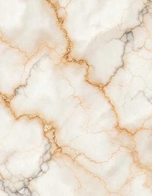 The primary subject of the image is a marble surface with a gold-like pattern. The setting is a white marble wall, and the visual style is a close-up of the marble surface. The colors and mood of the image are predominantly white and gold, creating a luxurious and elegant atmosphere.