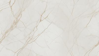 The primary subject of the image is a white marble wall with a pattern of gold veins. The setting is a room with a white marble floor. The visual style is a close-up of the marble wall, showcasing the intricate pattern of gold veins. The colors and mood of the image are predominantly white and gold, creating a sense of elegance and sophistication.