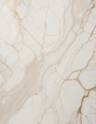 The primary subject of the image is a marble wall with a gold-colored vein running through it. The setting is a room with a white marble floor. The visual style is a close-up of the marble wall, showcasing its unique texture and color. The colors and mood of the image are predominantly white and gold, creating a luxurious and elegant atmosphere.