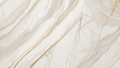 The primary subject of the image is a marble wall with a gold stripe. The setting is a room with a white background. The visual style is a close-up of the marble wall, showcasing the gold stripe. The colors and mood of the image are predominantly white and gold, giving it a luxurious and elegant appearance.