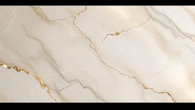 The primary subject of the image is a marble surface with a gold-colored streak running through it. The setting is a white marble wall, and the visual style appears to be a photo. The colors and mood of the image are predominantly white and gold, creating a sense of elegance and sophistication.