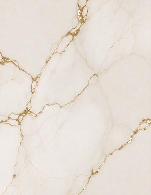 The primary subject of the image is a marble wall with a gold-colored finish. The setting is a room with a white background, and the visual style is a close-up of the marble wall. The colors and mood of the image are predominantly white and gold, creating a luxurious and elegant atmosphere.