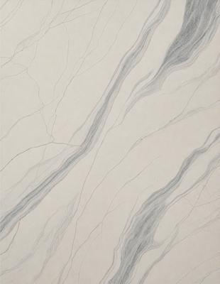 The primary subject of the image is a marble wall with a patterned design. The setting is a room with a white background. The visual style is a photo of the marble wall. The colors and mood of the image are predominantly white, giving it a clean and elegant appearance.