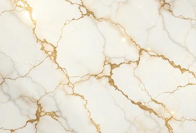 The primary subject of the image is a marble wall with a gold-like texture. The setting is a room with a white marble surface. The visual style is a close-up of the marble wall, showcasing its unique texture and design. The colors and mood of the image are predominantly white and gold, giving it a luxurious and elegant appearance.