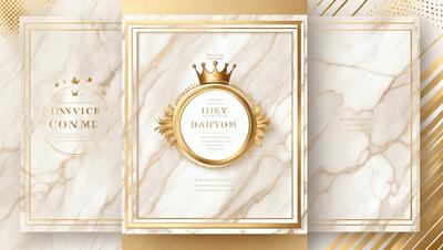 Primary subject: A book cover with a gold crown on it.

Setting/background: A marble surface.

Visual style: Digital art.

Colors and mood: Gold and white, elegant and sophisticated.