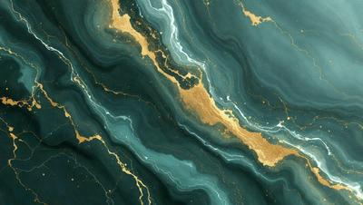 The primary subject of the image is a marble-like surface with a blue and gold color scheme. The setting is a dark blue background, which contrasts with the gold and blue colors of the marble-like surface. The visual style appears to be a combination of a photo and digital art, creating a unique and intricate design. The colors and mood of the image are rich and luxurious, evoking a sense of sophistication and elegance.