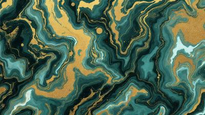 The primary subject of the image is a close-up of a blue and gold marbled pattern. The setting is a blue and gold marbled surface, which serves as the background. The visual style is a combination of a photo and digital art, creating a unique and intricate design. The dominant colors are blue and gold, giving the image a rich and luxurious appearance.