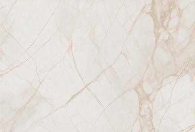 The primary subject of the image is a marble wall with a white and brown color scheme. The setting is a room with a white background, and the visual style is a close-up of the marble wall. The colors and mood of the image are elegant and sophisticated, with the marble wall serving as a focal point in the room.