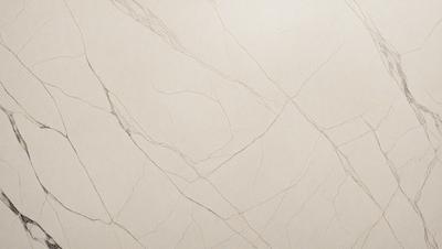 The primary subject of the image is a white marble wall with a pattern of cracks and crevices. The setting is a room with a white background, and the visual style is a close-up of the marble wall. The colors and mood of the image are predominantly white, giving it a clean and elegant appearance.