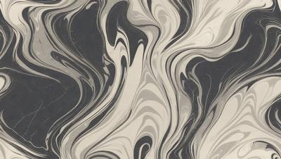 The primary subject of the image is a patterned wallpaper with a black and white color scheme. The setting is a room with a wallpapered wall, and the visual style is a combination of a photo and a drawing. The dominant colors are black and white, creating a classic and timeless atmosphere.